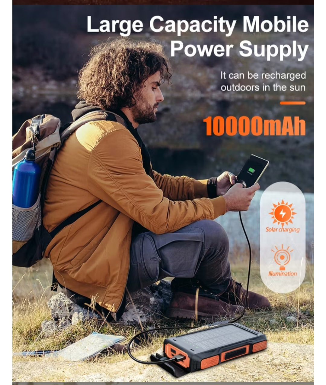 Solar power bank HAND CRANK